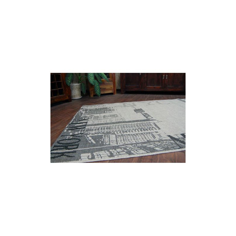 DYWAN SZNURKOWY SIZAL FLOORLUX 20237 srebrny / czarny 240x330cm DYWAN SZNURKOWY SIZAL FLOORLUX 20237 srebrny / czarny 240x330cm