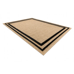 Dywan SPARK 0687 beż / czarny - Ramka, sizal, strukturalny 80x150cm
