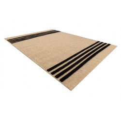 Dywan SPARK 0689 beż / czarny - Linie, sizal, strukturalny  80x150cm