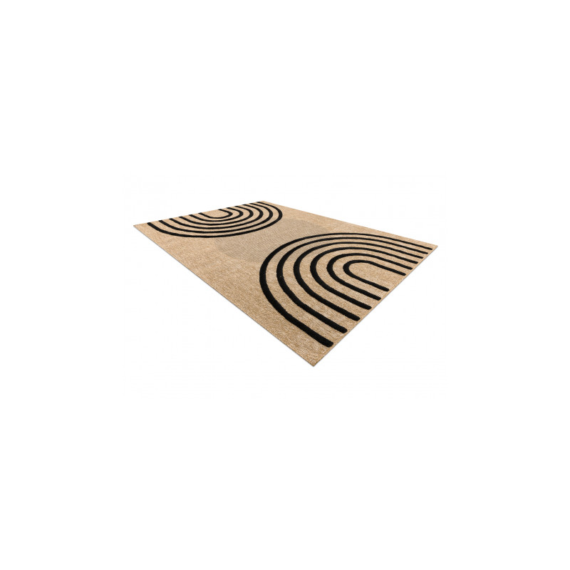 Dywan SPARK 0688 beż / czarny - Geometryczny, sizal, strukturalny  180x270cm