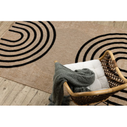 Dywan SPARK 0688 beż / czarny - Geometryczny, sizal, strukturalny  200x290cm