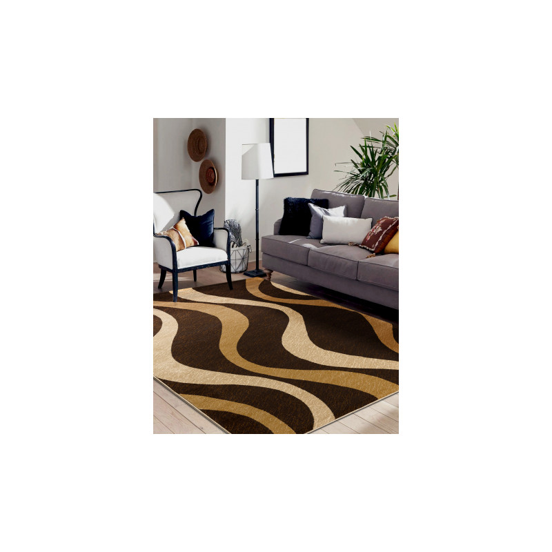 Dywan ROYAL G3565 Fale - brązowy / beż 100x200cm