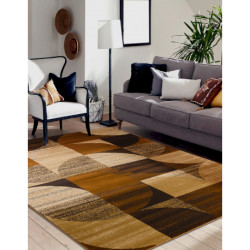 Dywan ROYAL H387 Geometryczny - brązowy / mustard beż  300x400cm