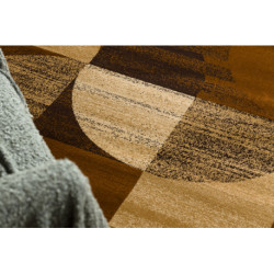 Dywan ROYAL H387 Geometryczny - brązowy / mustard beż  300x400cm