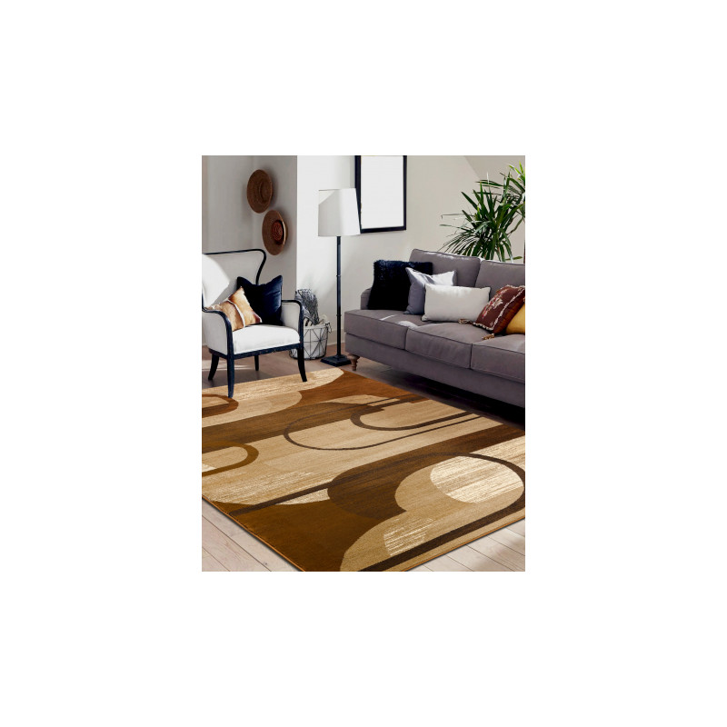 Dywan ROYAL HE405 Geometryczny - brązowy / krem 150x230cm Dywan ROYAL HE405 Geometryczny - brązowy / krem 150x230cm