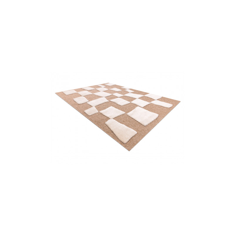 Dywan SPARK 0710A beż / krem - Geometryczny, sizal, strukturalny  180x270cm