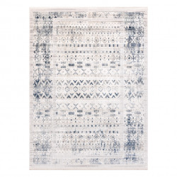 Dywan DISTIN 0833A granatowy / niebieski / biały nowoczesny - Boho, vintage, frędzle 160x230cm