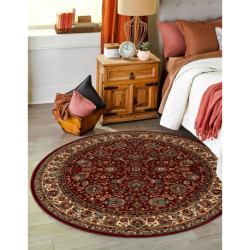 Dywan wełniany KASHQAI 4362 302 koło ornament bordo / beż koło 160cm