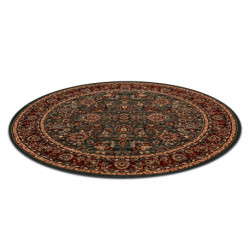 Dywan wełniany KASHQAI 4362 400 koło ornament zielony / bordo koło 160cm