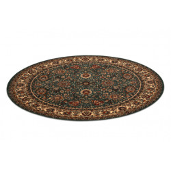 Dywan wełniany KASHQAI 4362 410 koło ornament zielony / beż koło 120cm