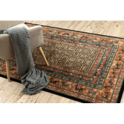 Dywan wełniany KASHQAI 4301 500 orientalny, ramka beż / zielony 240x340cm