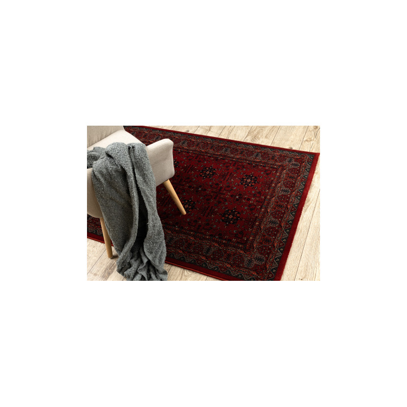 Dywan wełniany KASHQAI 4302 300 Kwiaty, ramka bordo 80x160cm Dywan wełniany KASHQAI 4302 300 Kwiaty, ramka bordo 80x160cm