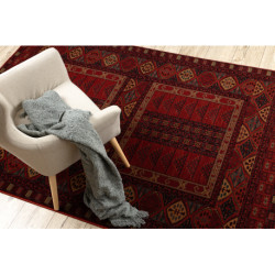 Dywan wełniany KASHQAI 4349 500 orientalny, ramka bordo 67x130cm Dywan wełniany KASHQAI 4349 500 orientalny, ramka bordo 67x130cm