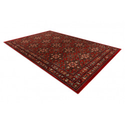 Dywan wełniany KASHQAI 4372 300 Kwiaty, ramka bordo 67x275cm