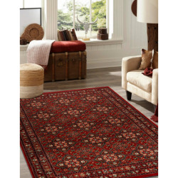 Dywan wełniany KASHQAI 4372 300 Kwiaty, ramka bordo 67x275cm Dywan wełniany KASHQAI 4372 300 Kwiaty, ramka bordo 67x275cm