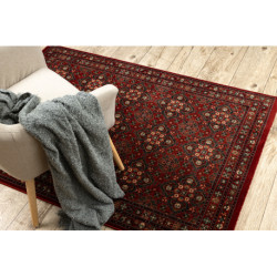Dywan wełniany KASHQAI 4372 300 Kwiaty, ramka bordo 67x275cm Dywan wełniany KASHQAI 4372 300 Kwiaty, ramka bordo 67x275cm