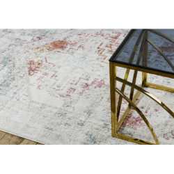 Dywan DISTIN 0100B różowy / pudrowy / biały nowoczesny - Ornament, vintage, frędzle 140x190cm