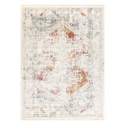 Dywan DISTIN 0100B różowy / pudrowy / biały nowoczesny - Ornament, vintage, frędzle 180x270cm