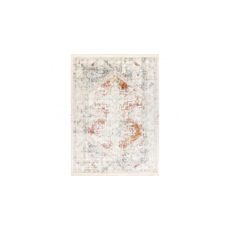 Dywan DISTIN 0100B różowy / pudrowy / biały nowoczesny - Ornament, vintage, frędzle 180x270cm