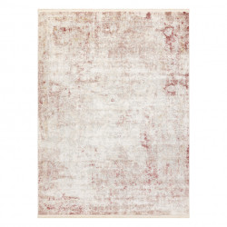 Dywan DISTIN 0828A różowy / pudrowy / biały nowoczesny - Abstrakcja, vintage, frędzle 80x150cm