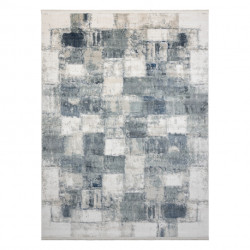 Dywan DISTIN 0143A granatowy / niebieski / biały nowoczesny - Geometryczny, vintage, frędzle 80x150cm