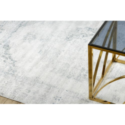 Dywan DISTIN 0201A biały / niebieski / jasnozielony nowoczesny - Ornament, ramka, vintage, frędzle 180x270cm