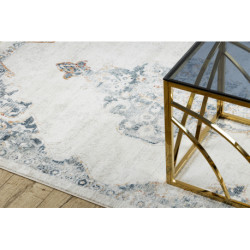 Dywan DISTIN 0826A biały / niebieski / jasnozielony nowoczesny - Ornament, vintage, frędzle 140x190cm Dywan DISTIN 0826A biały / niebieski / jasnozielony nowoczesny - Ornament, vintage, frędzle 140x190cm
