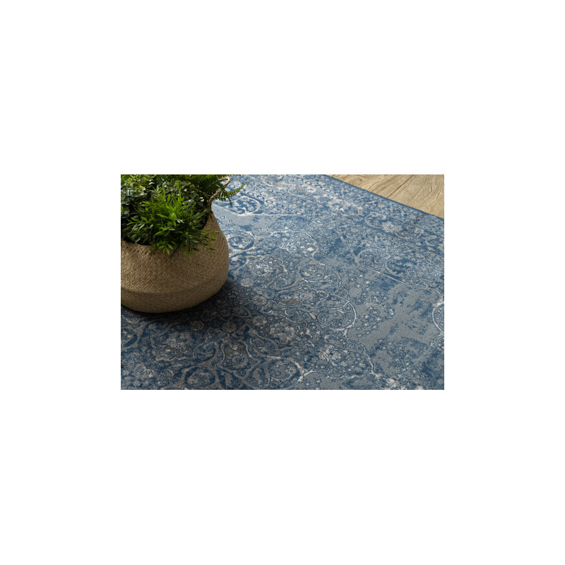 Dywan NAIN Ornament, ramka, vintage 7599/51611 niebieski / beż  80x150cm
