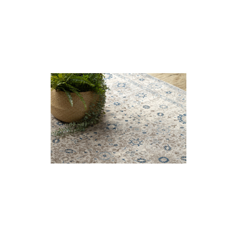 Dywan NAIN Ornament, ramka 7335/51635 beż / niebieski 80x150cm