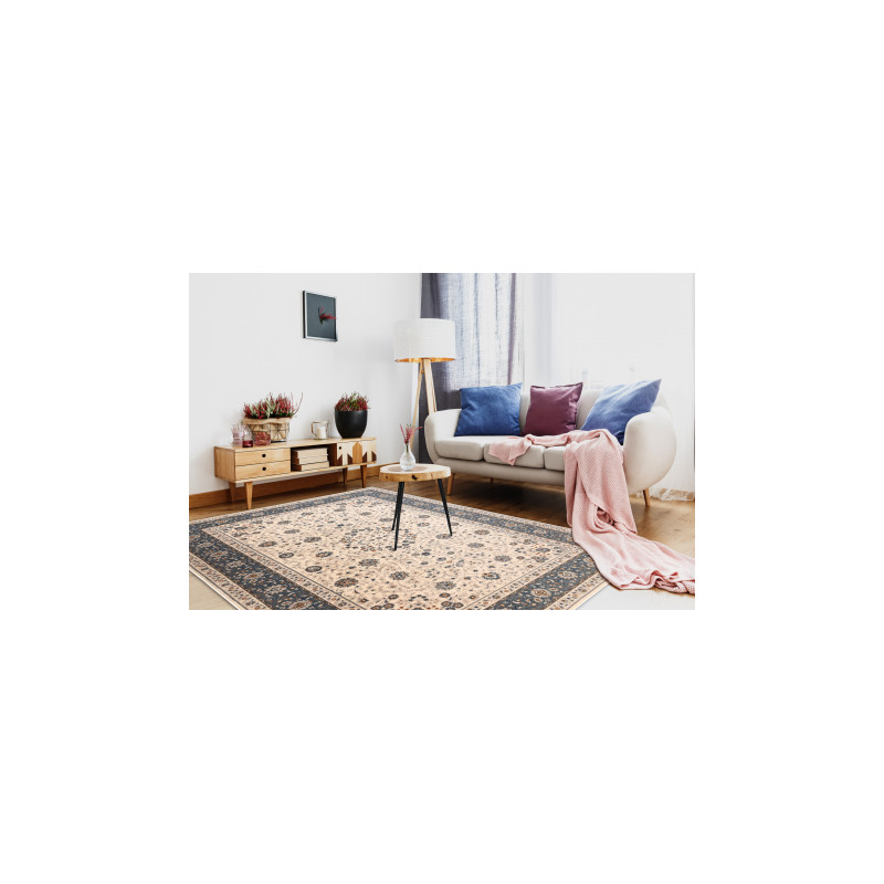 Dywan NAIN Ornament, ramka 7179/51643 beż / niebieski 200x300cm