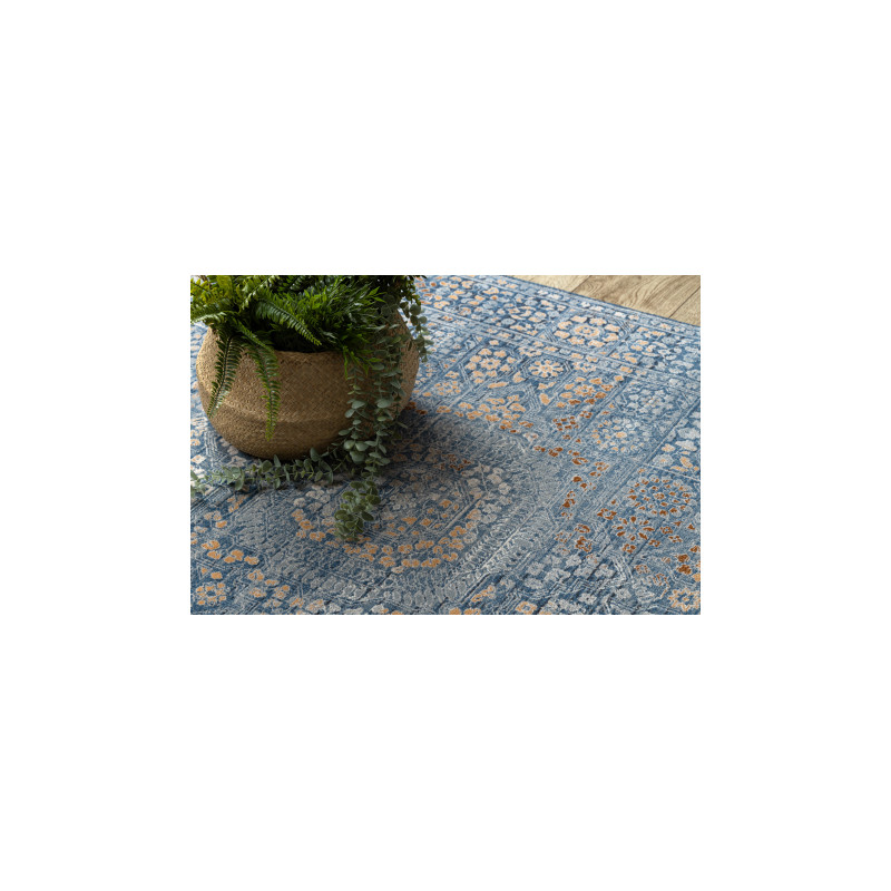 Dywan NAIN Ornament, vintage 7708/51611 niebieski / pomarańczowy 240x340cm