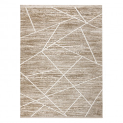 Dywan DUKE 51557 beż / krem - Geometryczny, strukturalny, bardzo miękki, frędzle 240x330cm