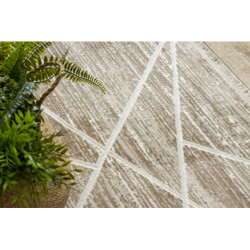 Dywan DUKE 51557 beż / krem - Geometryczny, strukturalny, bardzo miękki, frędzle 240x330cm