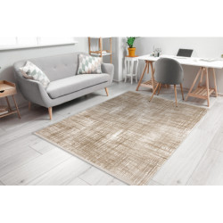 Dywan DUKE A0357 beż - Vintage, strukturalny, bardzo miękki, frędzle 280x370cm