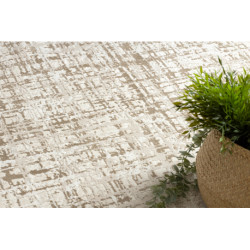 Dywan DUKE 51550 beż / krem - Kratka, strukturalny, bardzo miękki, frędzle 180x270cm