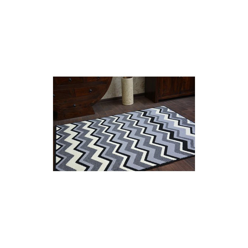 Dywan BCF BASE ZIGZAG 3812 ZYGZAK czarny/szary 160x220cm