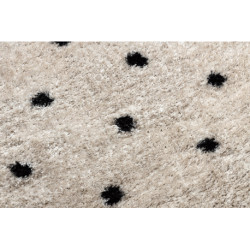 Dywan FLUFFY 2370 koło, shaggy kropki - krem / antracyt koło 160cm