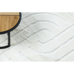Dywan CURVY biały 11 Curves do prania, strukturalny, tłoczony, pluszowy 60x100cm