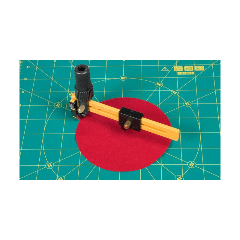 OLFA Cyrkiel z ostrzem krążkowym do wycinania kół średnicy od 4 do 22 cm z tkanin, folii, skóry naturalnej i sztucznej, papieru itp.Model CMP-3 OLFA Cyrkiel z ostrzem krążkowym do wycinania kół średnicy od 4 do 22 cm z tkanin, folii, skóry naturalnej i sztucznej, papieru itp.Model CMP-3