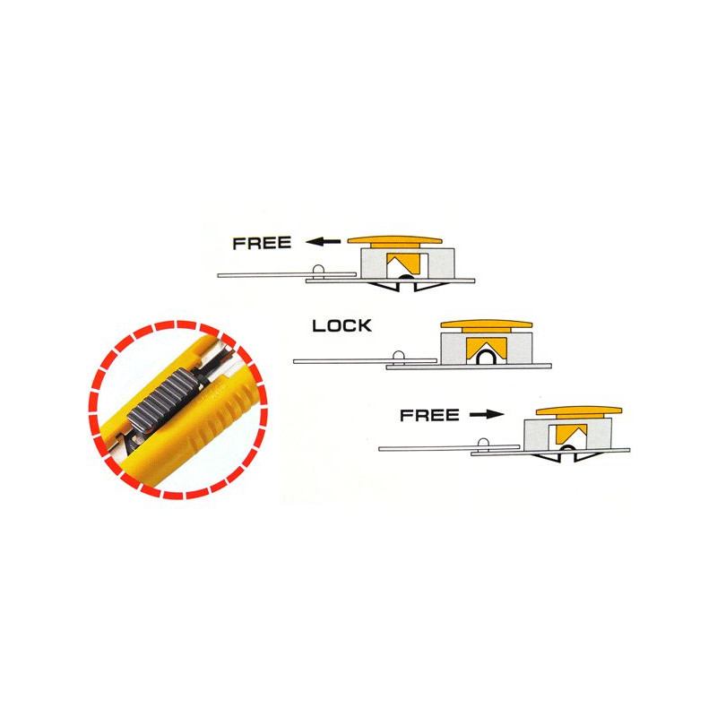 OLFA Ekonomiczny nóż z automatyczną blokadą ostrza w suwaku - system "AutoLock".  Model EXL