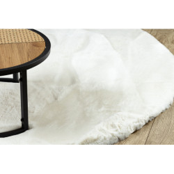 Dywan TEDDY NEW wool 45 koło Shaggy krem bardzo gruby, pluszowy koło 120cm