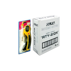 OLFA Nóż krążkowy z ostrzem o średnicy 45mm do cięcia tkanin, skóry naturalnej i sztucznej, papieru, folii, itp. Model RTY-2/DX