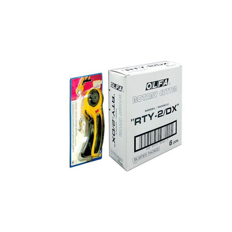 OLFA Nóż krążkowy z ostrzem o średnicy 45mm do cięcia tkanin, skóry naturalnej i sztucznej, papieru, folii, itp. Model RTY-2/DX