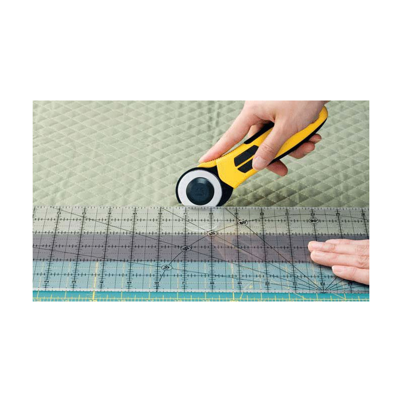 OLFA Nóż krążkowy z ostrzem o średnicy 45mm do cięcia tkanin, skóry naturalnej i sztucznej, papieru folii. Model RTY-2/NS