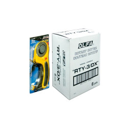 OLFA Nóż krążkowy z ostrzem o średnicy 60mm do cięcia tkanin, skóry naturalnej i sztucznej, papieru, folii, itp. Model RTY-3/DX