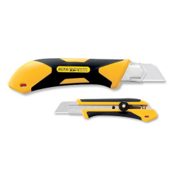 OLFA Nóż grupy Extra Heavy Duty z rękojeścią typy X-design wykonaną z polimeru wypełnionego włóknem szklanym z elastomerową, antypoślizgową wkładką. Model XH-1