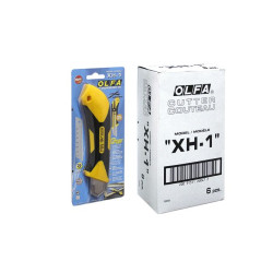 OLFA Nóż grupy Extra Heavy Duty z rękojeścią typy X-design wykonaną z polimeru wypełnionego włóknem szklanym z elastomerową, antypoślizgową wkładką. Model XH-1