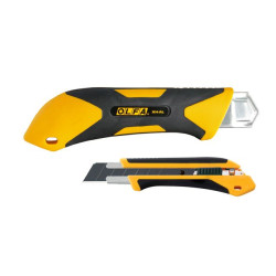 OLFA Nóż grupy Extra Heavy Duty z rękojeścią typy X-design z polimeru wypełnionego włóknem szklanym z elastomerową, antypoślizgową wkładką. Model XH-AL