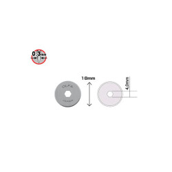 OLFA ostrza RB18 Opakowanie jednostkowe zawiera 2 szt. ostrzy krążkowych RB18 - średnica 18mm - w plastikowym pudełku, na karcie typu blister. OLFA ostrza RB18 Opakowanie jednostkowe zawiera 2 szt. ostrzy krążkowych RB18 - średnica 18mm - w plastikowym pudełku, na karcie typu blister.