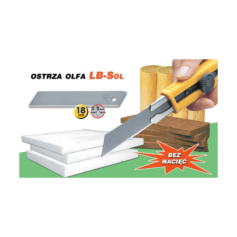 OLFA ostrza LB-SOL Opakowanie jednostkowe zawiera 10 szt ostrzy segmentowych LB-SOL w plastikowym pudełku.
